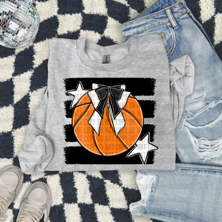 Basketball Bow DTF transfer in Black & White
