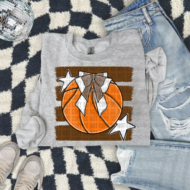 Basketball Bow DTF transfer in Brown