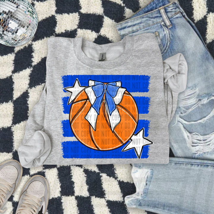 Basketball Bow DTF transfer in Royal