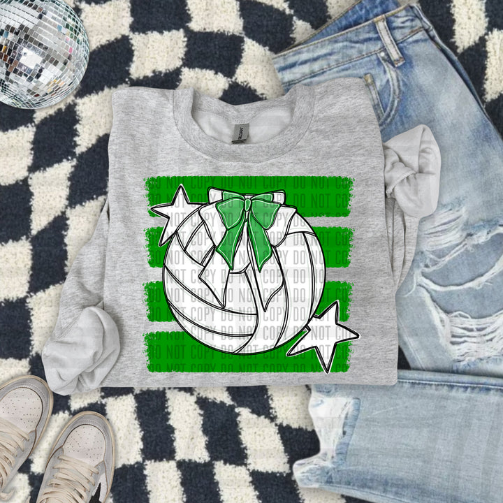 Volleyball Bow DTF transfer in Green