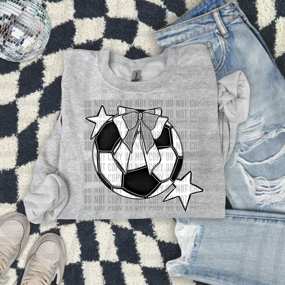Soccer Bow DTF transfer in Silver