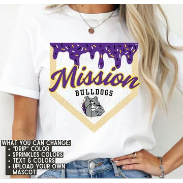 Drip Baseball Custom Mascot customizable DTF transfer