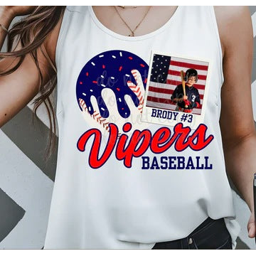 Drip Baseball Polaroid customizable DTF transfer