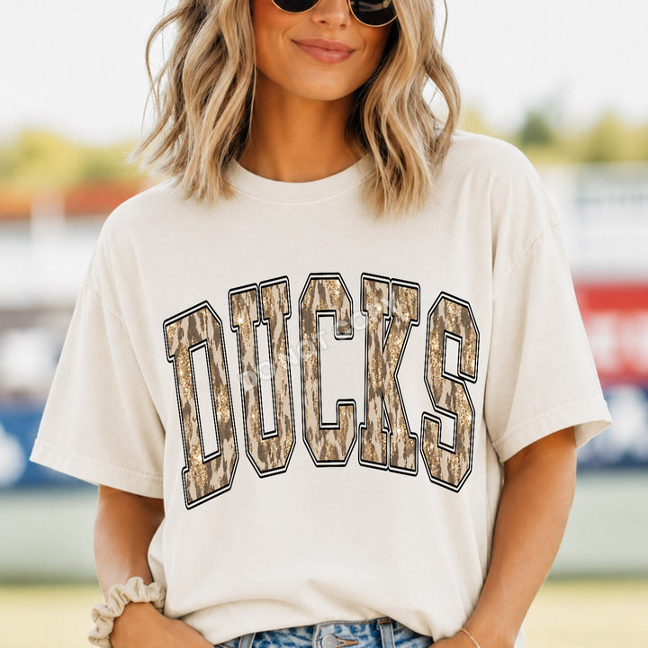 Ducks Camo Leopard mascot DTF transfer