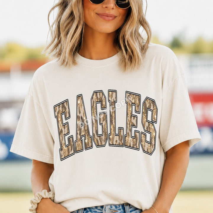 Eagles Camo Leopard mascot DTF transfer