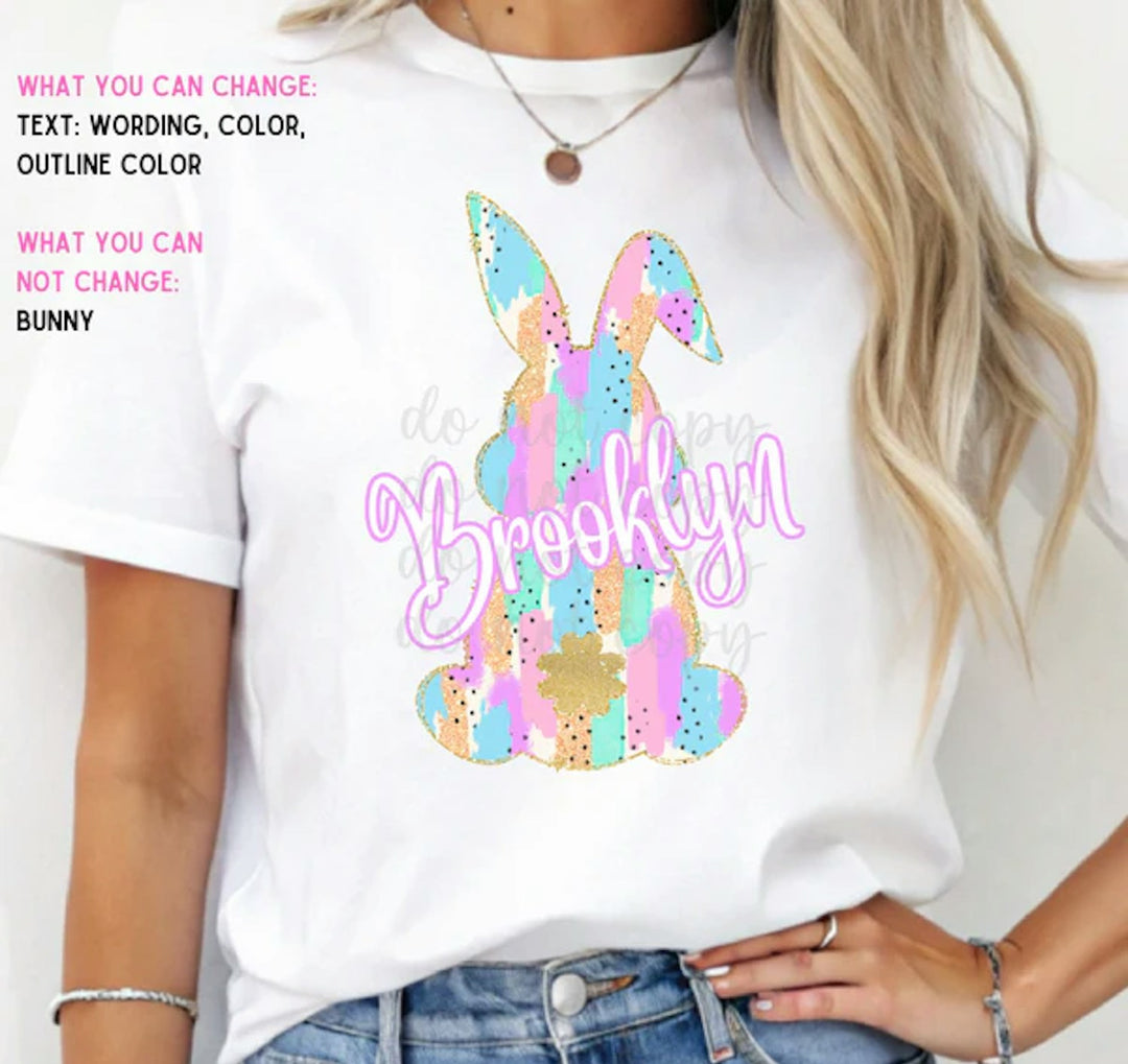 Easter Bunny Name customizable DTF transfer mockup