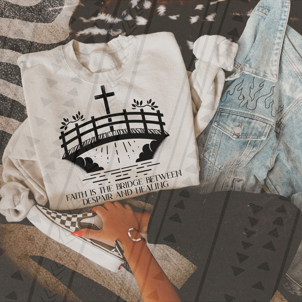 Faith Is the Bridge Black DTF transfer design – image 1