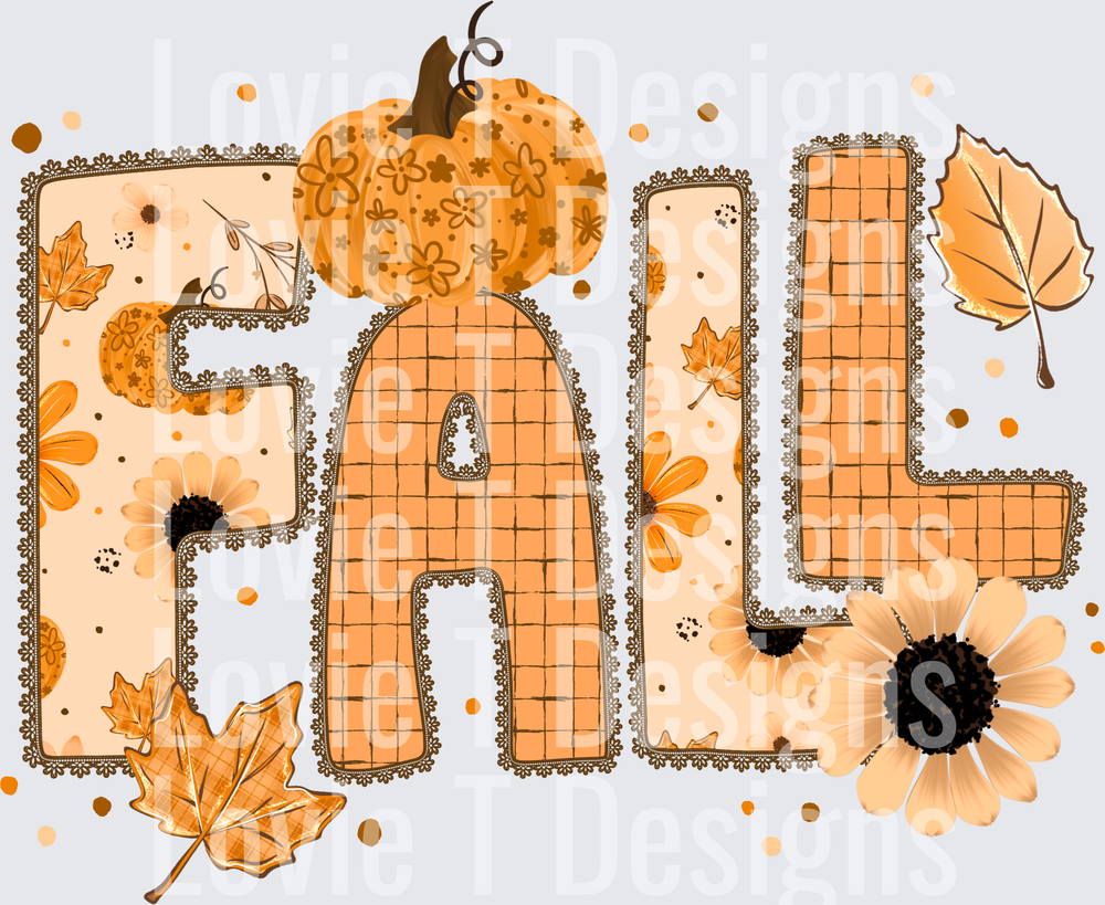 Fall Lace DTF Transfer design