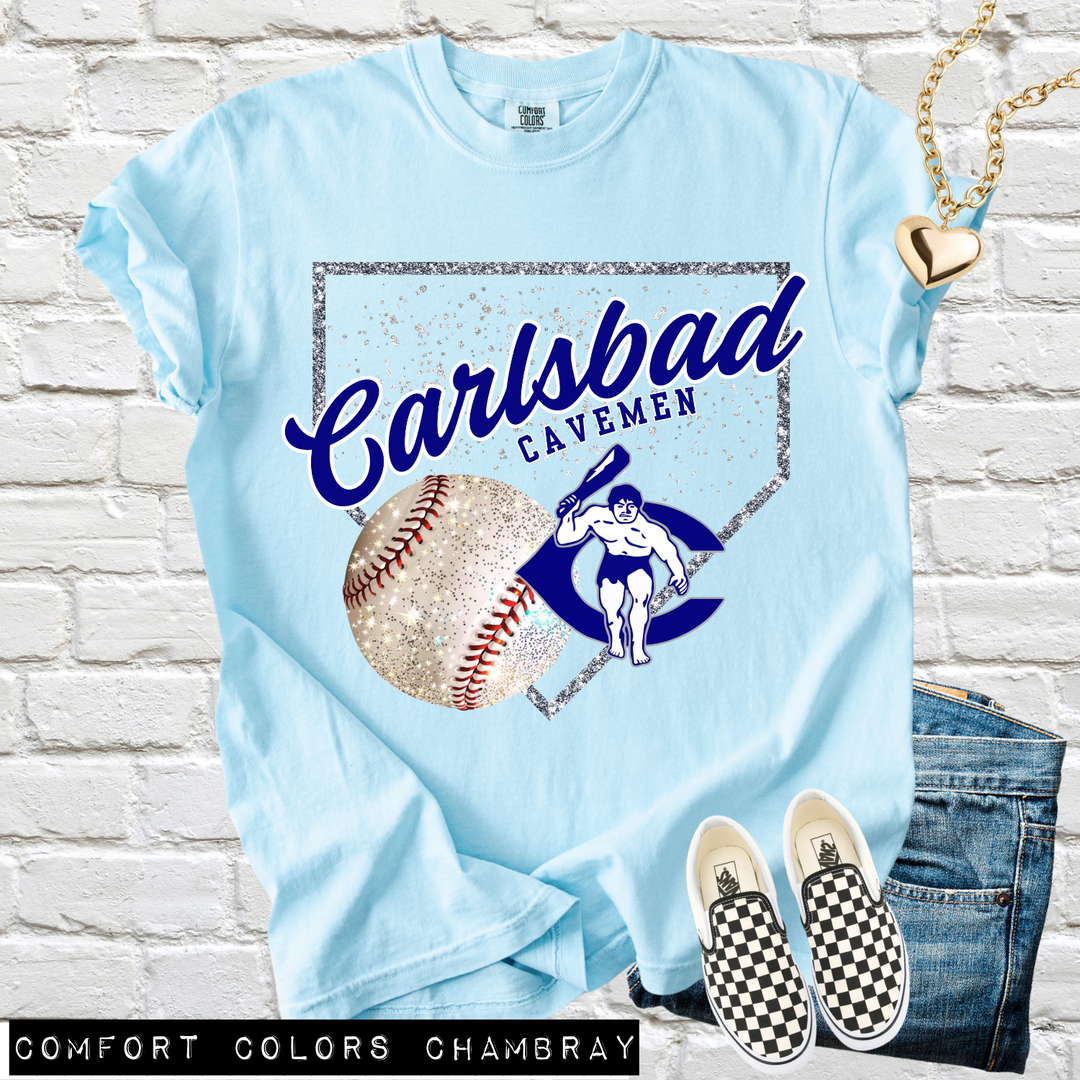 Faux Glitter Baseball Diamond customizable DTF transfer
