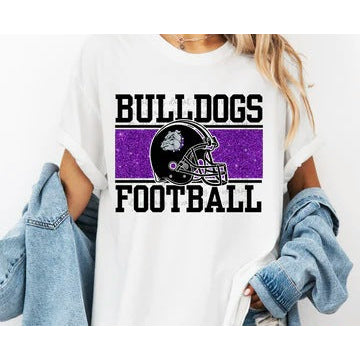 Faux Glitter Frame Football customizable DTF transfer