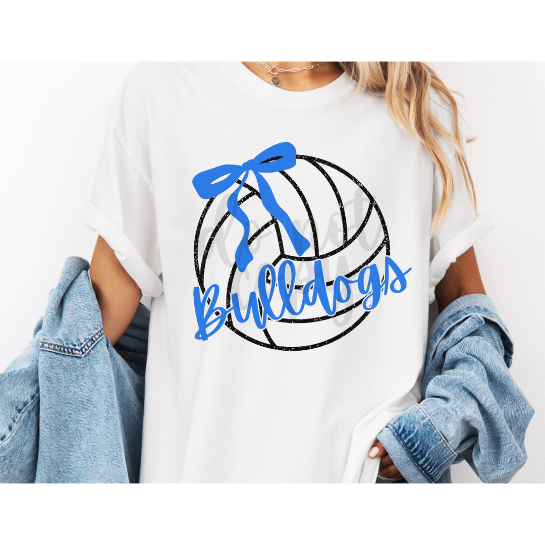 Faux Glitter Volleyball Bow customizable DTF transfer