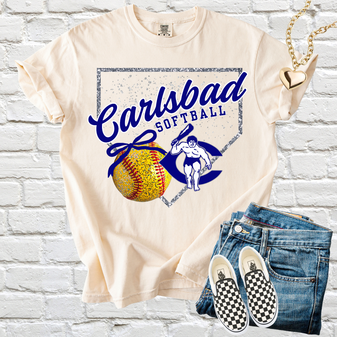 Faux Softball Diamond customizable DTF transfer
