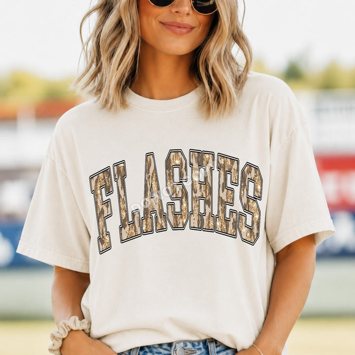 Flashes Camo Leopard mascot DTF transfer