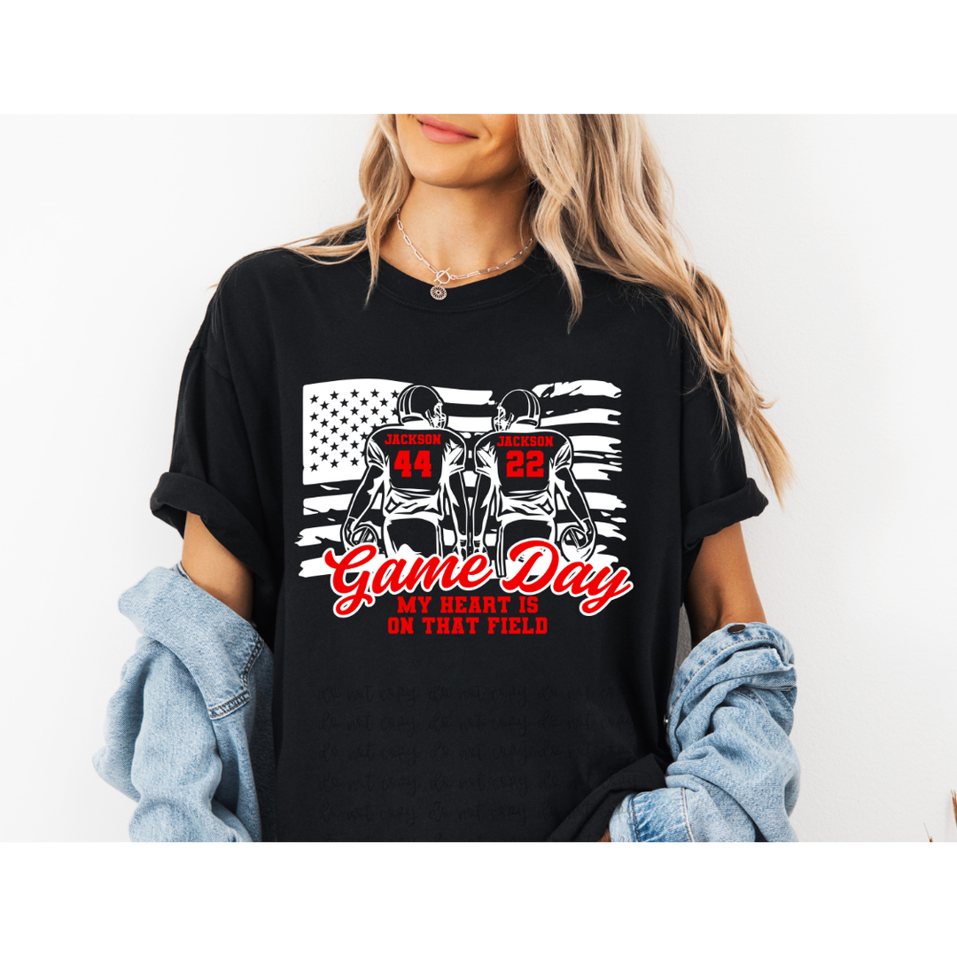 Football Flag Two Players customizable DTF transfer