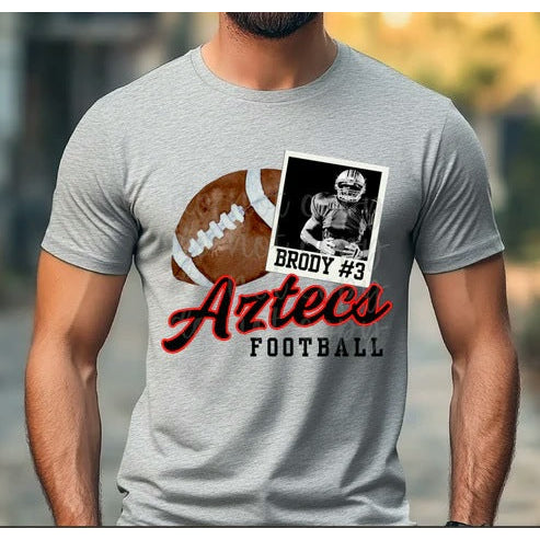 Football Polaroid customizable DTF transfer