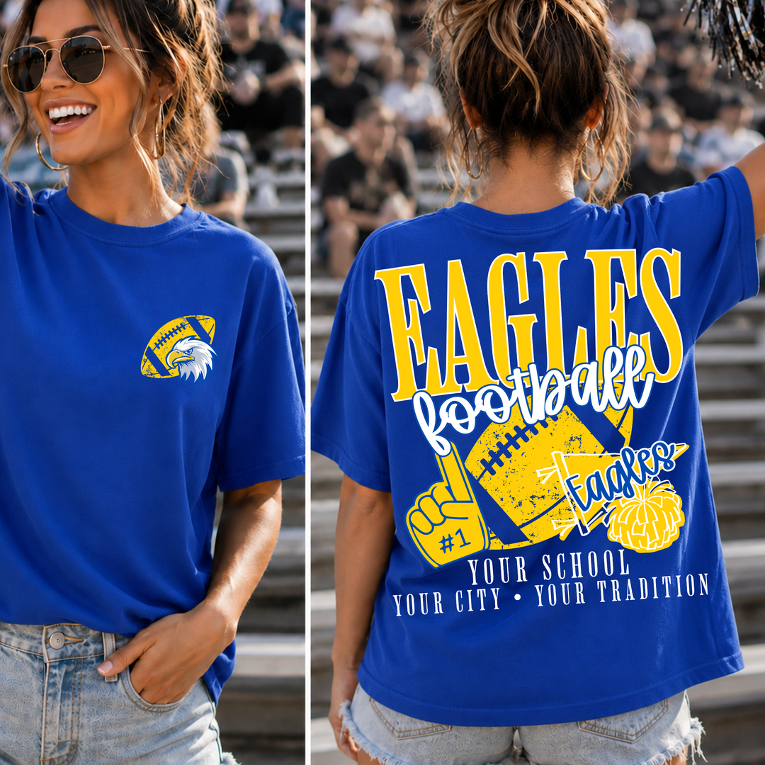 Football School Spirit Mascot customizable DTF transfer