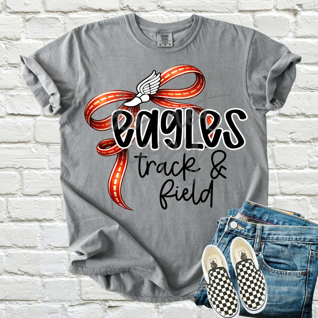 Thin Track and Field Bow customizable DTF transfer mockup