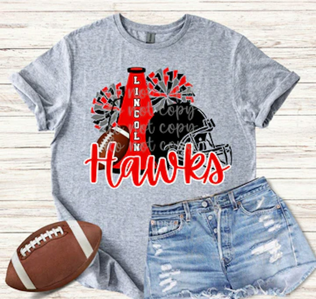 Football and Pom Cheer customizable DTF transfer mockup