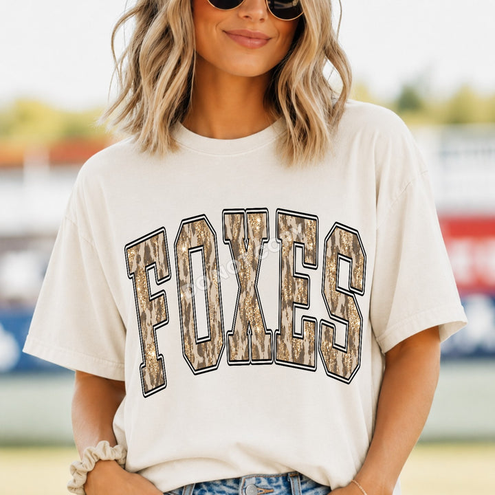 Foxes Camo Leopard mascot DTF transfer
