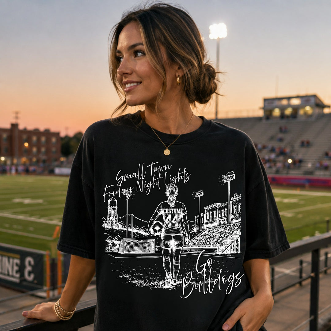 Soccer Small Town Friday Night Lights customizable DTF transfer mockup