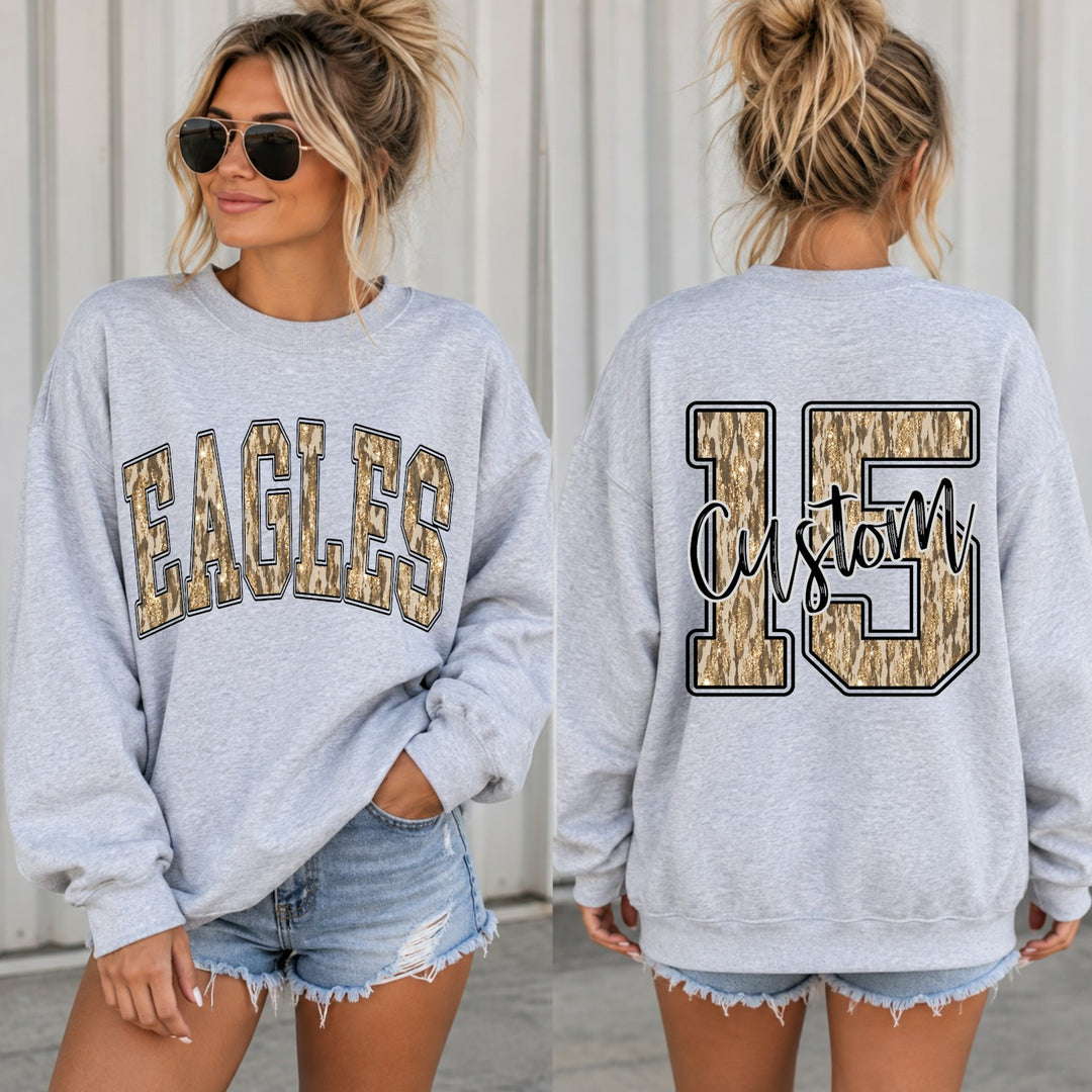 Glitter Camo Varsity Numbers customizable DTF transfer mockup