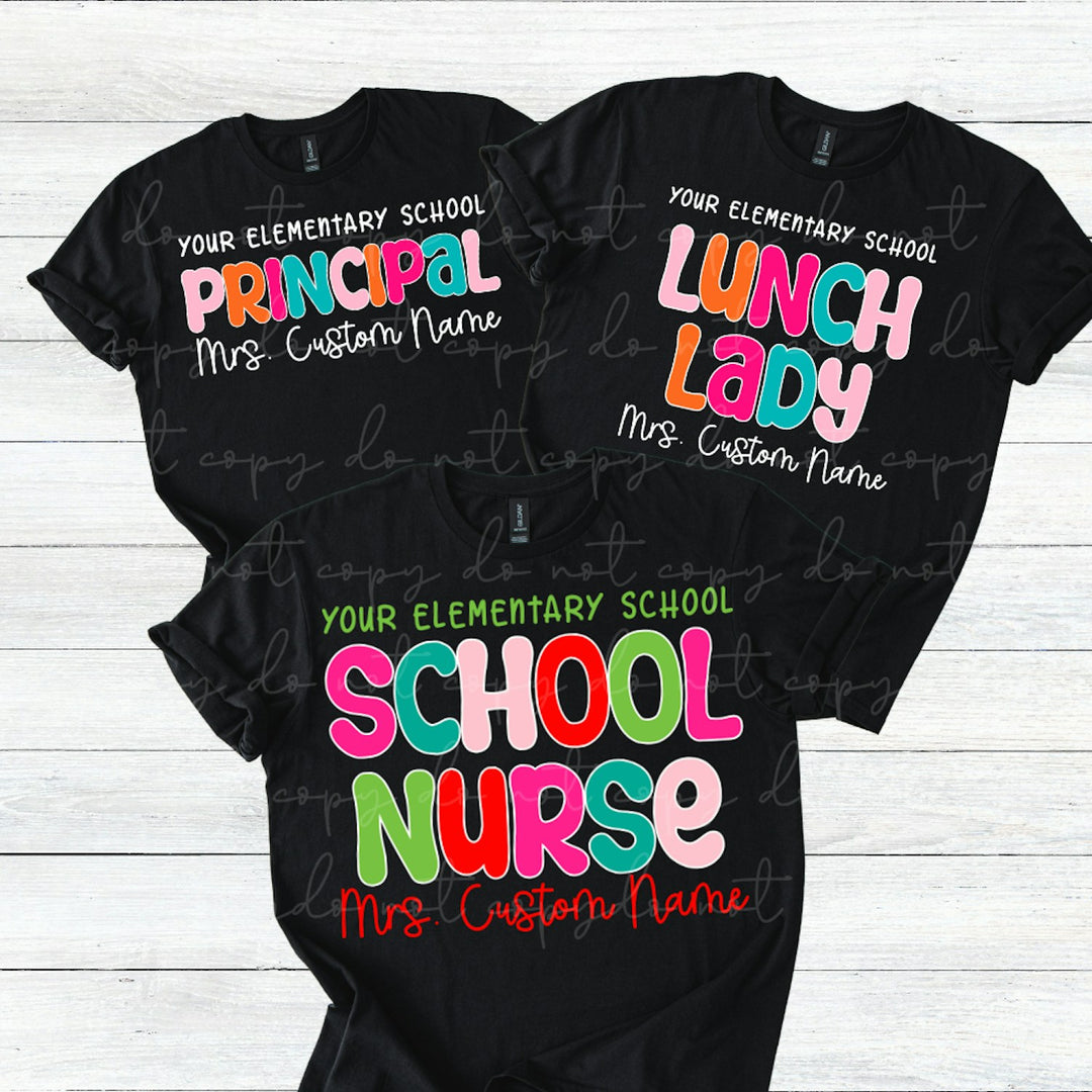 Custom School Bubble Font customizable DTF transfer