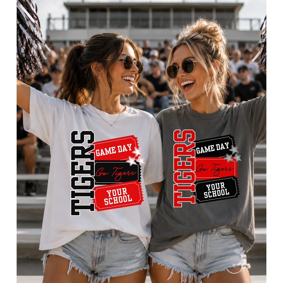 Game Day Tickets customizable DTF transfer