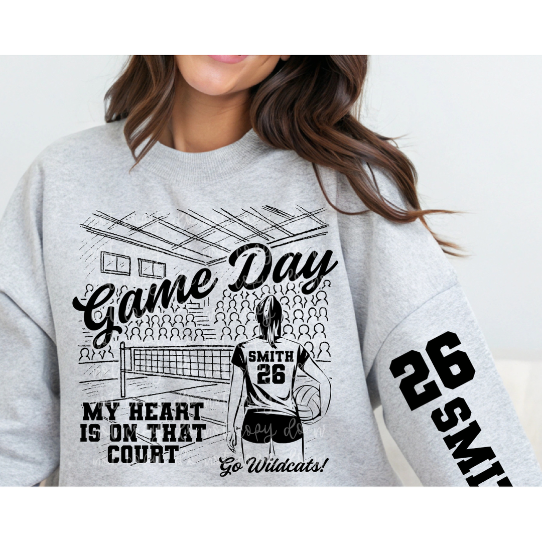 Game Day Volleyball Bleachers customizable DTF transfer