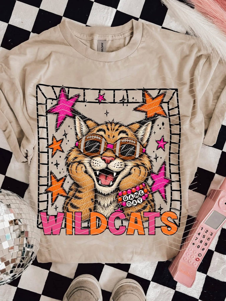Game Day Wildcats mascot DTF transfer mockup
