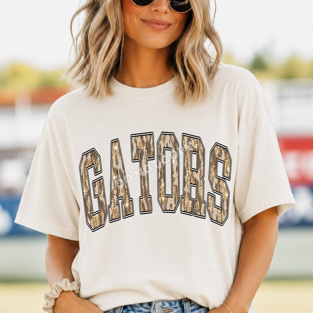 Gators Camo Leopard mascot DTF transfer
