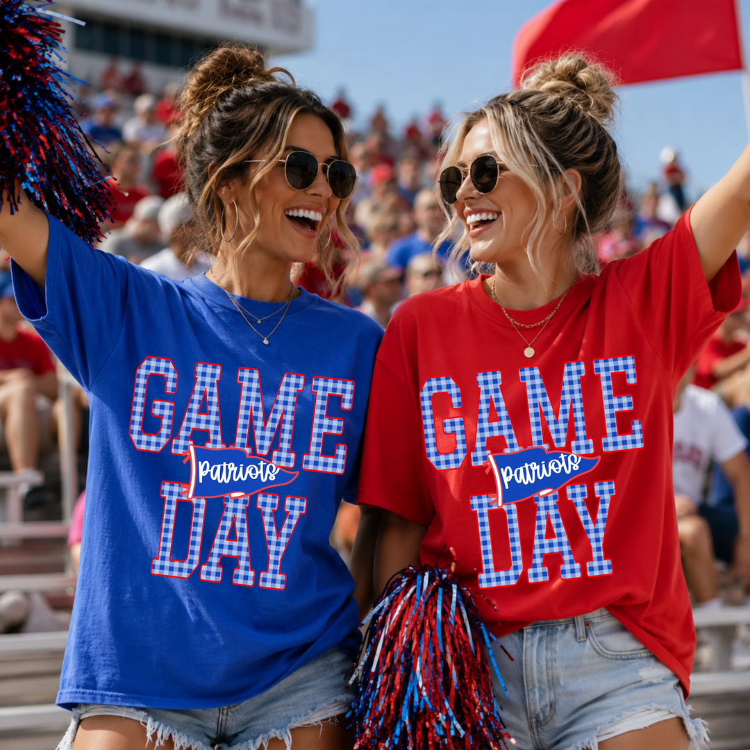Gingham Game Day Pennant customizable DTF transfer