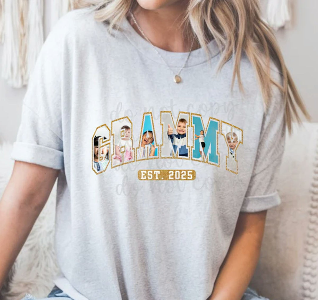 Grammy Est. Date Photo customizable DTF transfer mockup