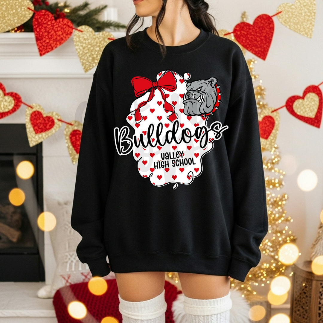 Bow Frame Hearts Mascot customizable DTF transfer mockup