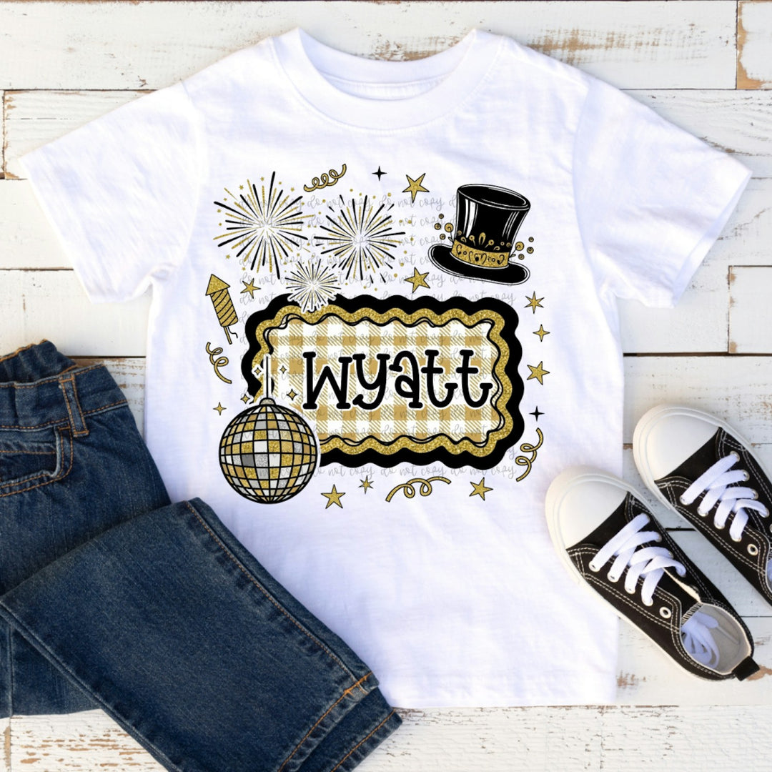 New Years Kids Name customizable DTF transfer