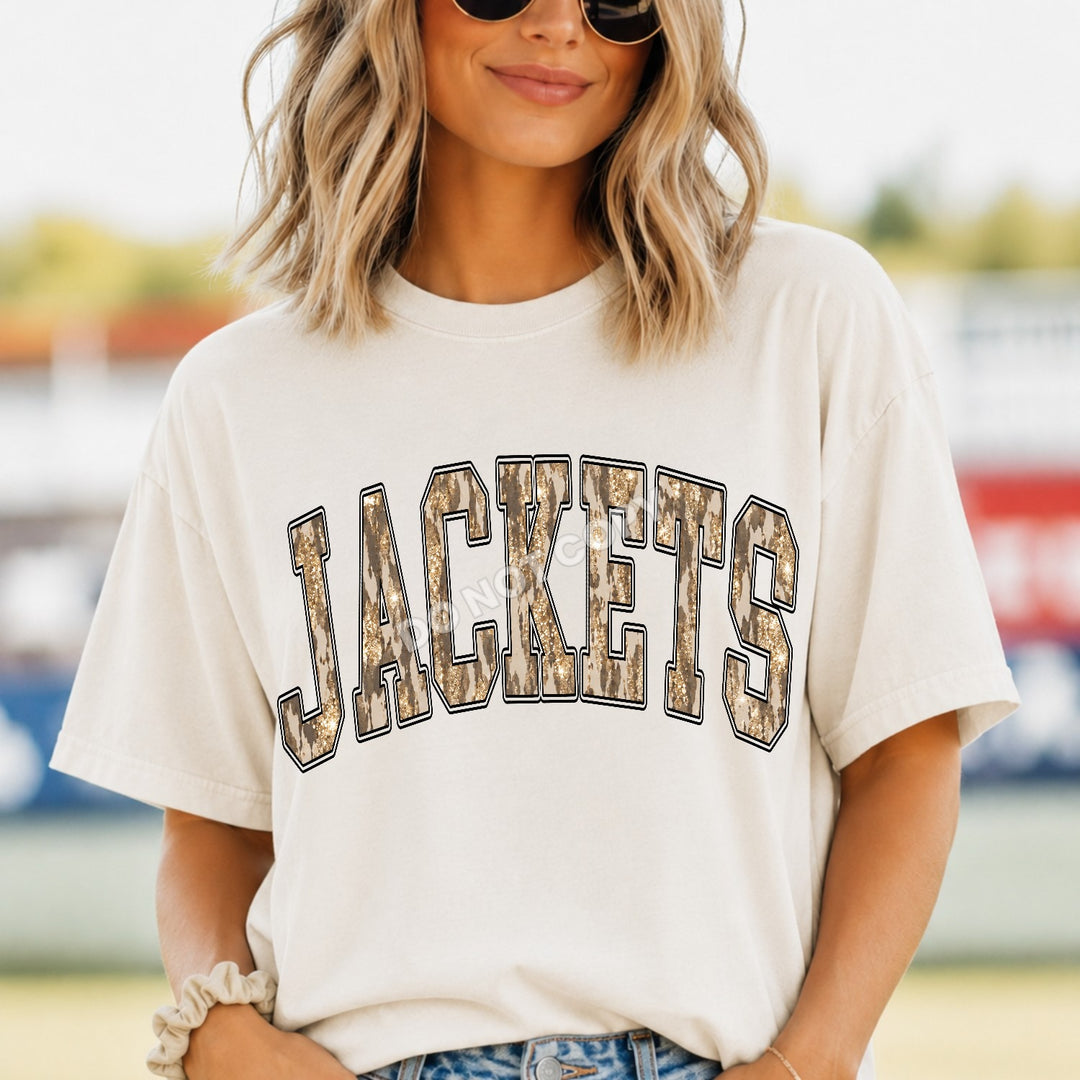 Jackets Camo Leopard mascot DTF transfer