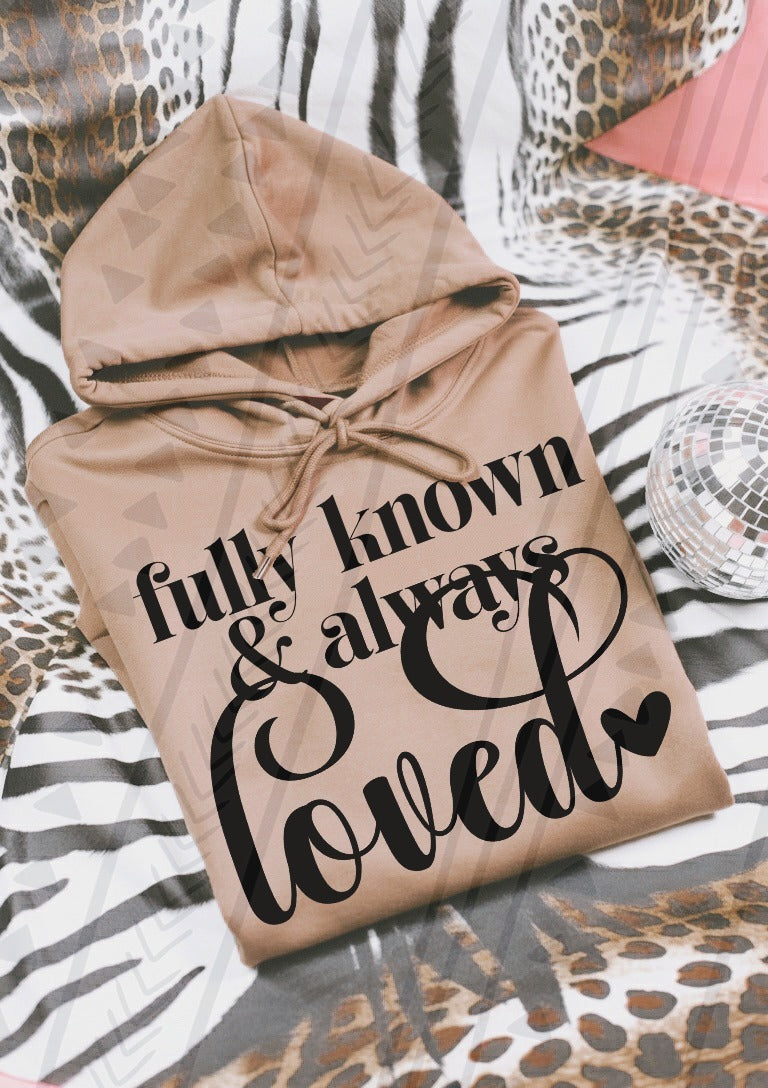 Known & Loved Black DTF transfer design – image 1