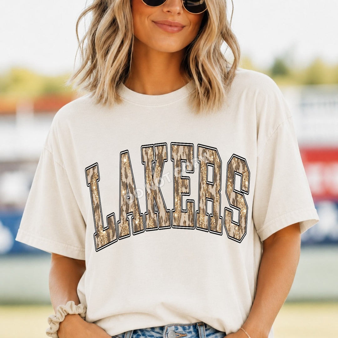 Lakers Camo Leopard mascot DTF transfer