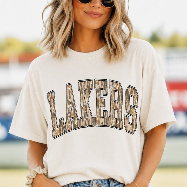 Lakers Camo Leopard mascot DTF transfer