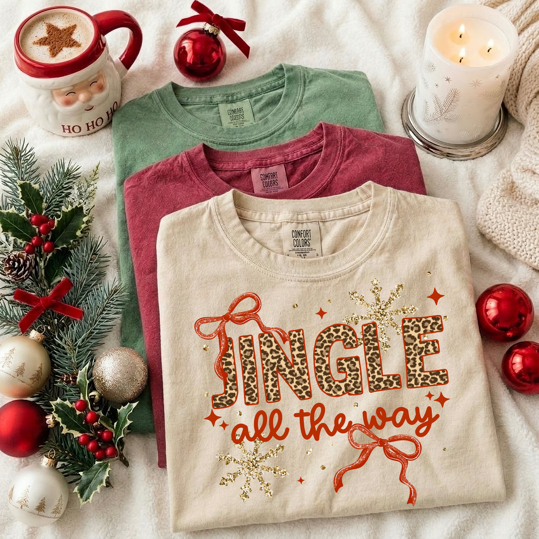 Leopard Jingle All the Way DTF transfer – mockup