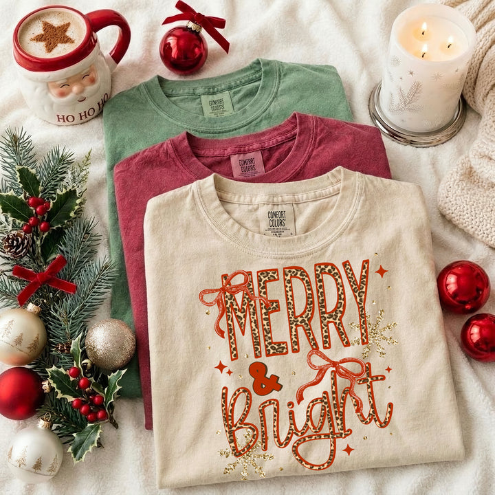Leopard Merry & Bright DTF transfer – mockup