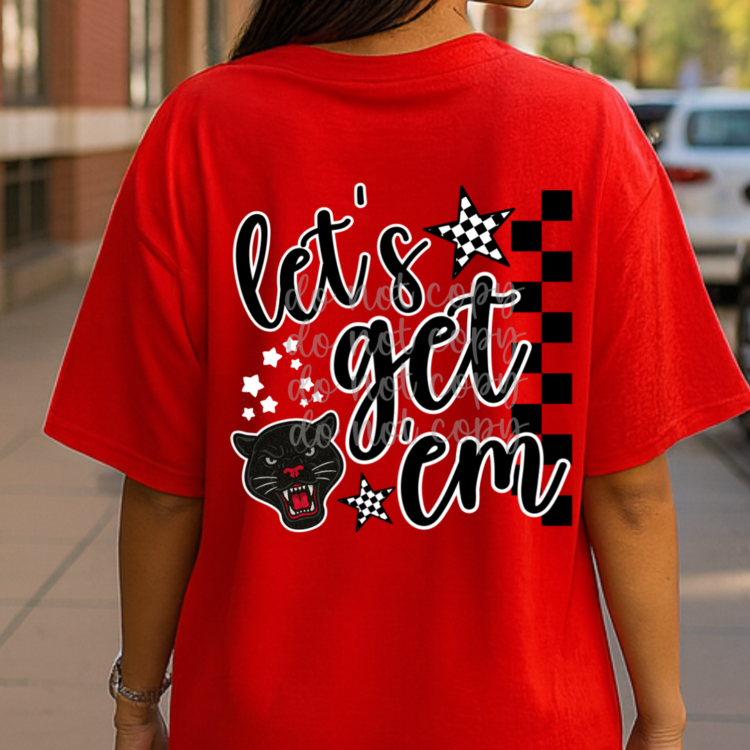 Let's Get 'em Checkered Mascot customizable DTF transfer