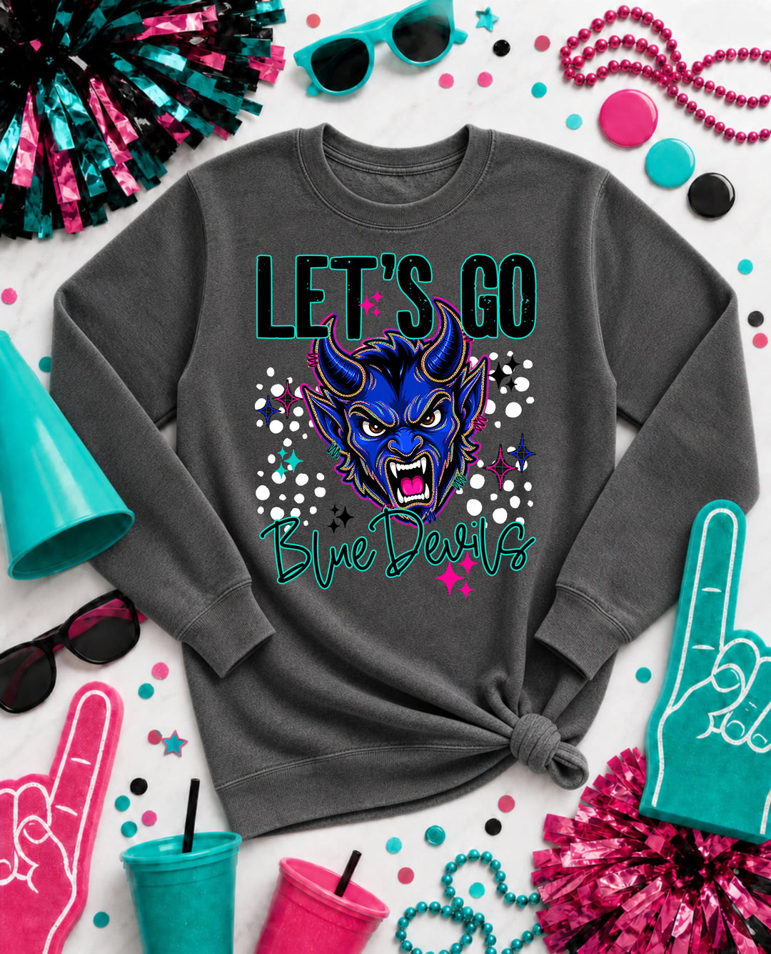 Let's Go BLUE DEVILS mascot design preview