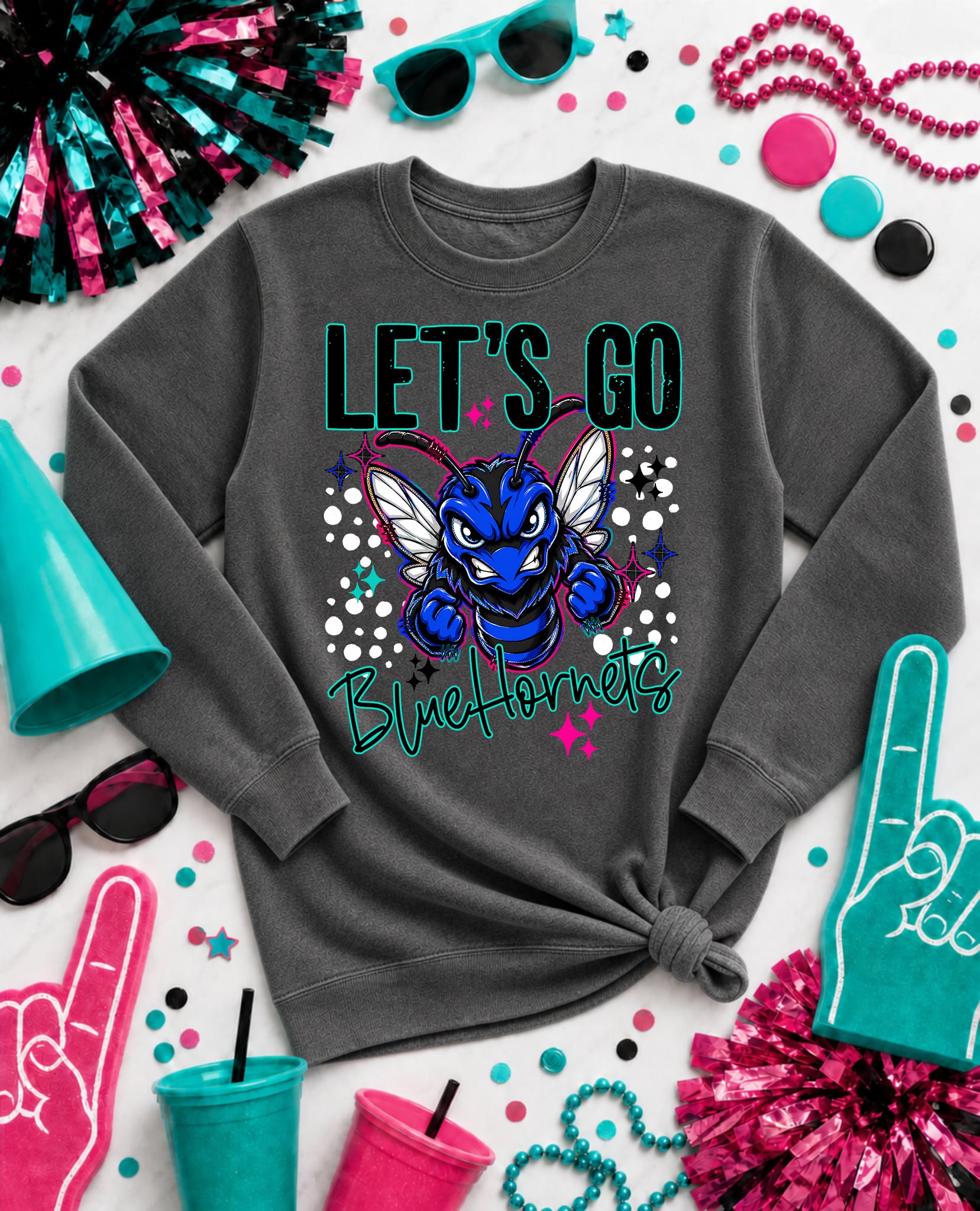 Let's Go Mascots Blue Hornets mockup