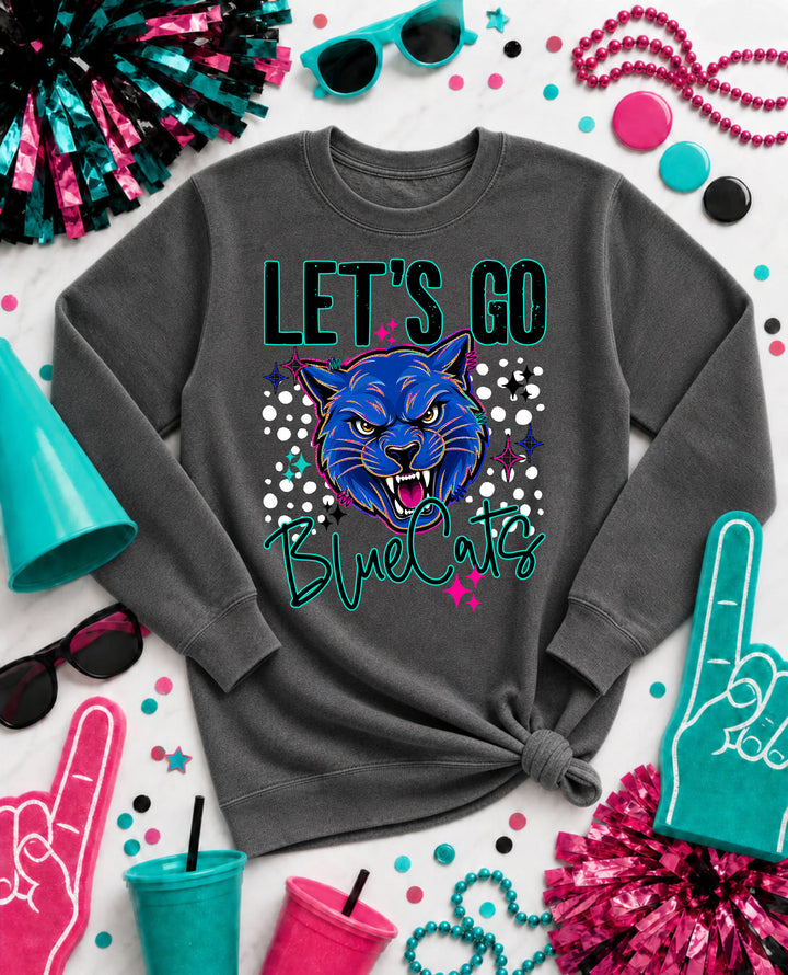 Let's Go BLUECATS mascot design preview