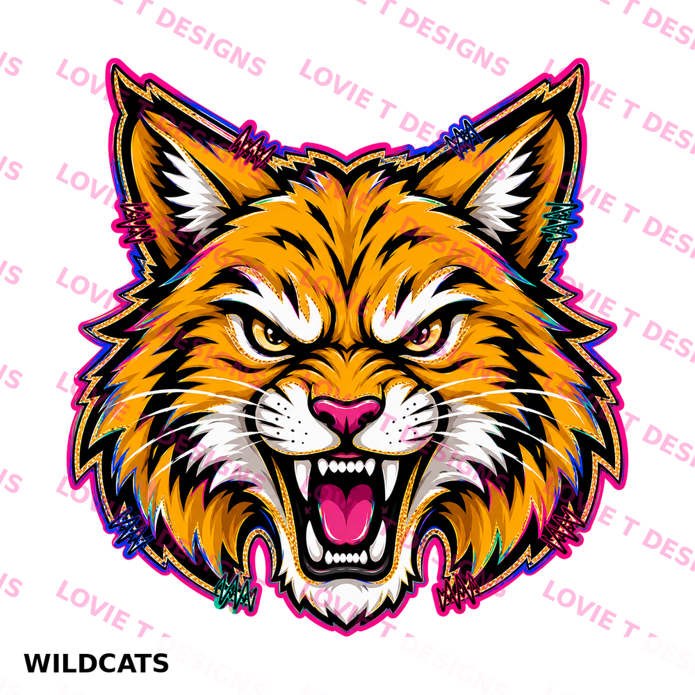 Let's Go Wildcats mascot design preview - watermarked