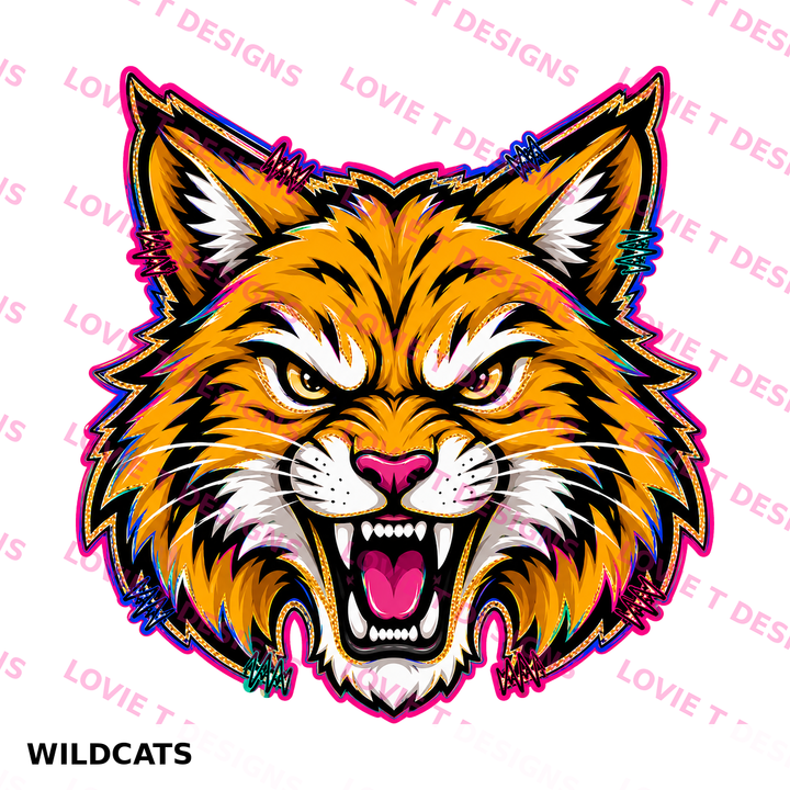 Let's Go Wildcats mascot design preview - watermarked