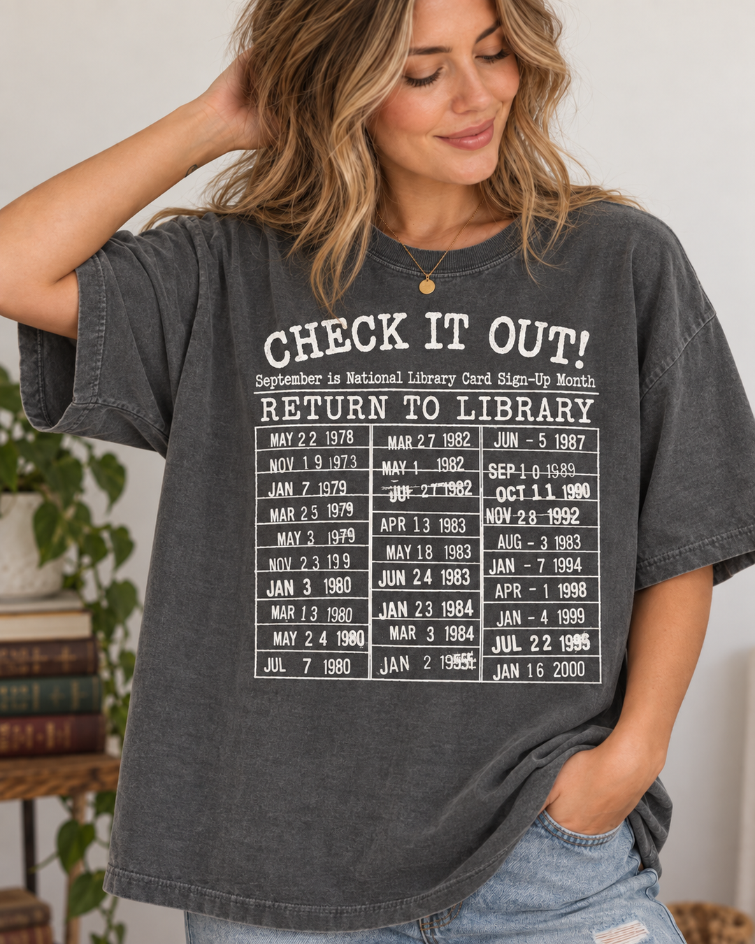 Check It Out Black DTF transfer mockup