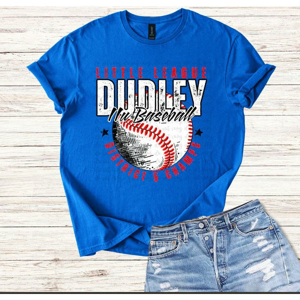 Little League Baseball customizable DTF transfer