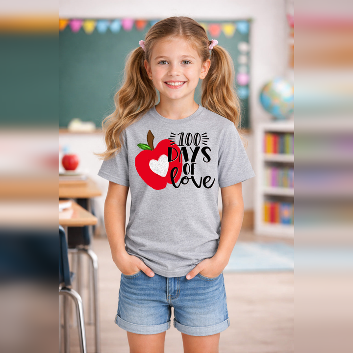 100 Days of Love DTF transfer design