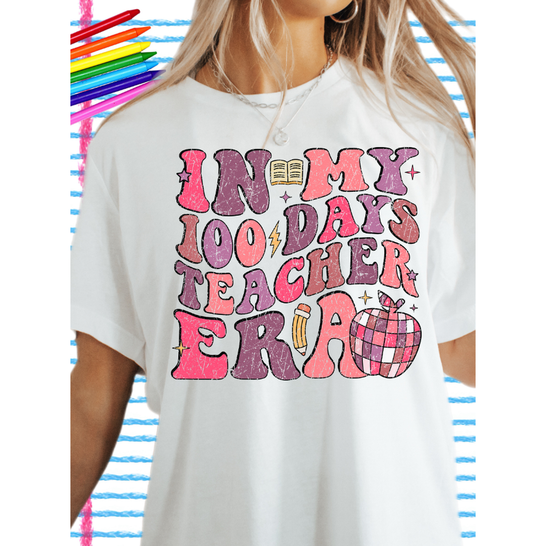 100 Days Teacher DTF transfer design